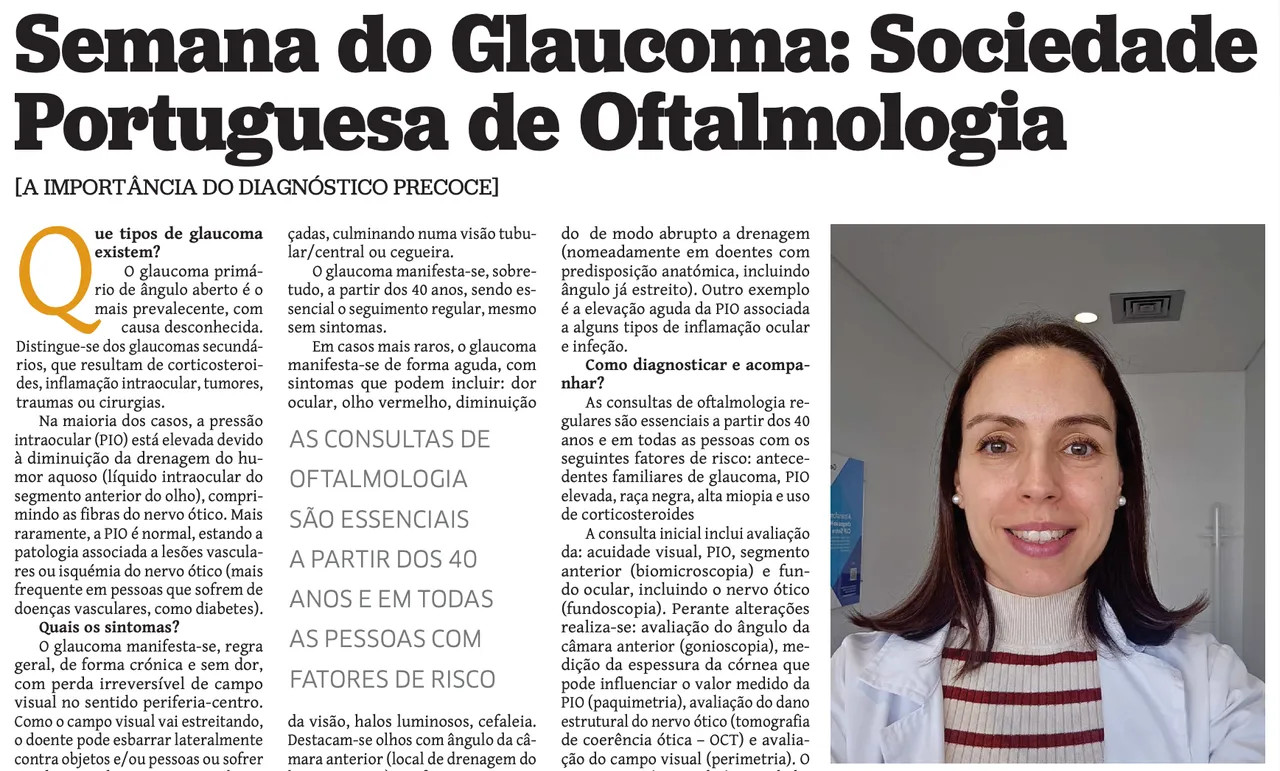 Semana do Glaucoma: Sociedade Portuguesa de Oftalmologia