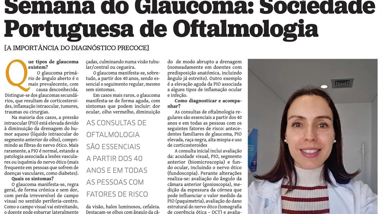 Semana do Glaucoma: Sociedade Portuguesa de Oftalmologia