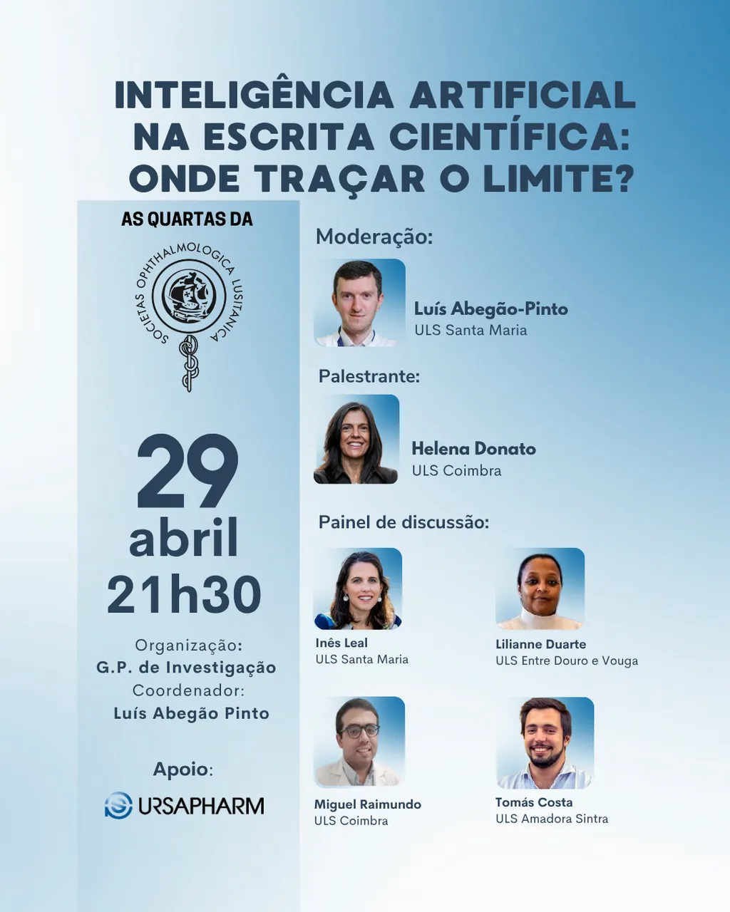 Webinar "As Quartas da SPO" – Inteligência Artificial na Escrita Científica: Onde Traçar o Limite?
