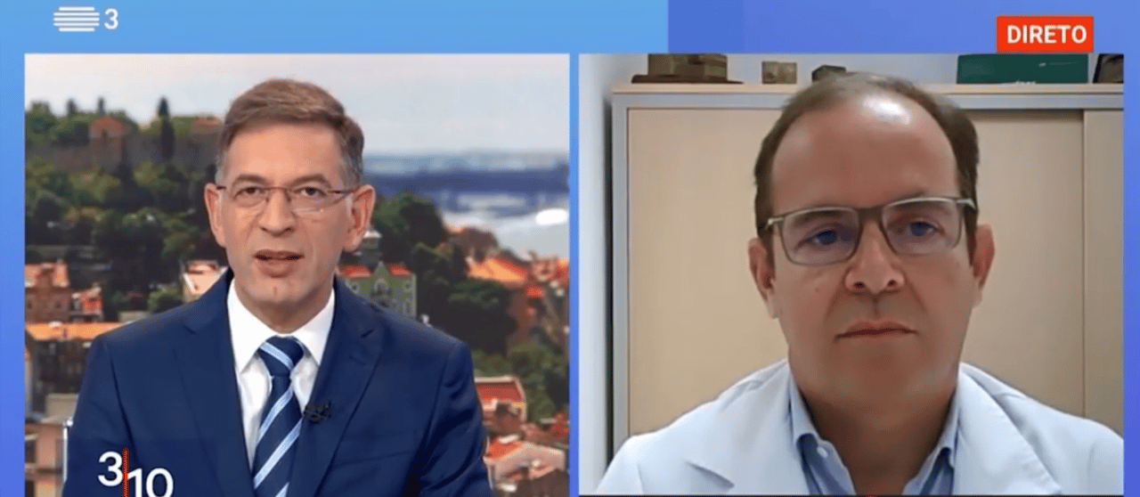 Prof. Pedro Menéres a comentar a manchete do Jornal de Notícias na RTP