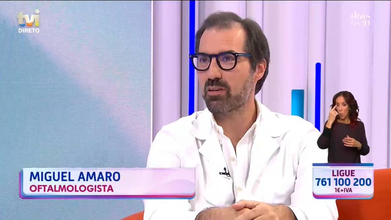Médico Oftalmologista Dr. Miguel Amaro em estúdio para falar sobre as principais doenças da retina